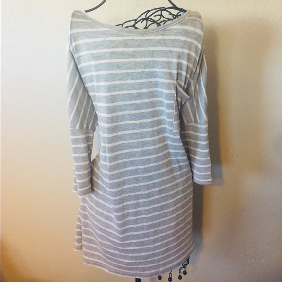 Infinity Raine Dresses & Skirts - Grey and White Striped Dress